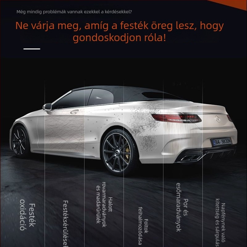 Y-sorozat autófólia tisztító: eltávolítja a foltokat, rovarragasztót és fa nedvét; márka Hongpengfa; élettartam 3 év