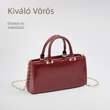 PU bőrű crossbody táska, utcai stílus, vízszintes négyszögletes forma, belső cipzáras zseb, 2025 tavasza