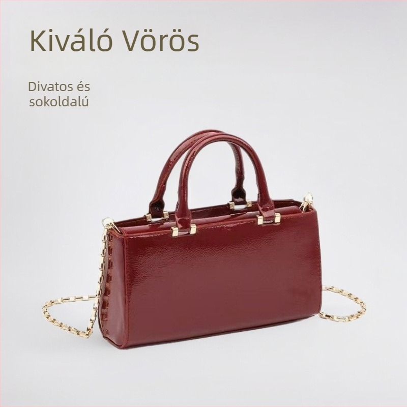 PU bőrű crossbody táska, utcai stílus, vízszintes négyszögletes forma, belső cipzáras zseb, 2025 tavasza