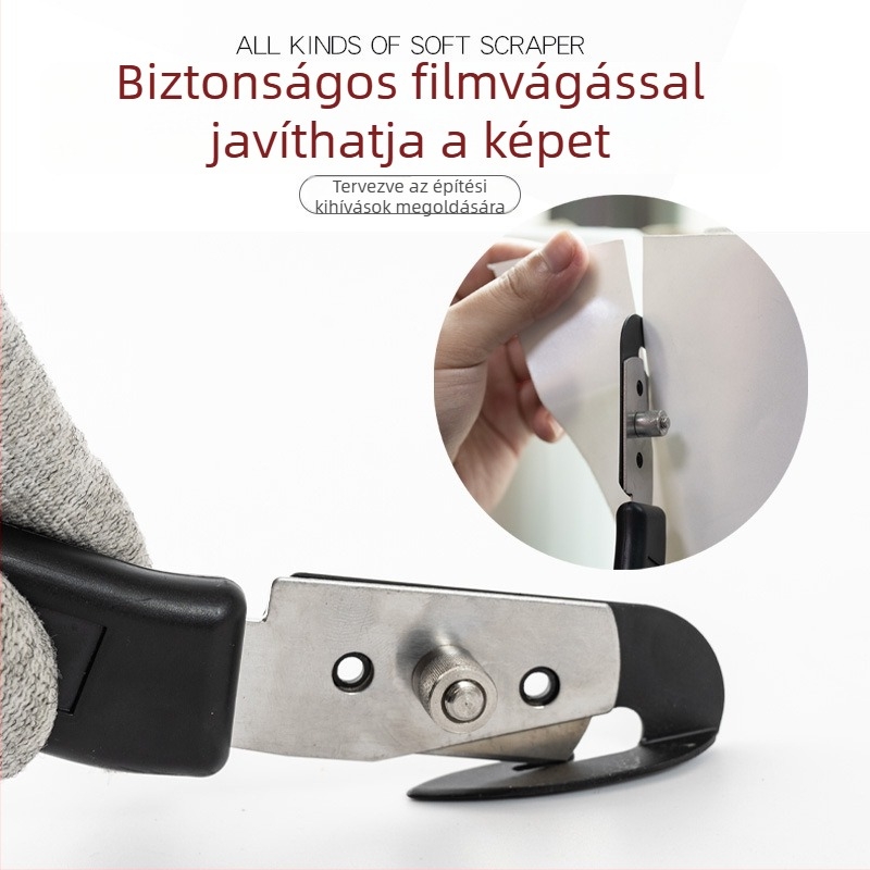 KNS rozsdamentes acél autófóliavágó kés, többfunkciós eszköz karosszériafólia, scraper