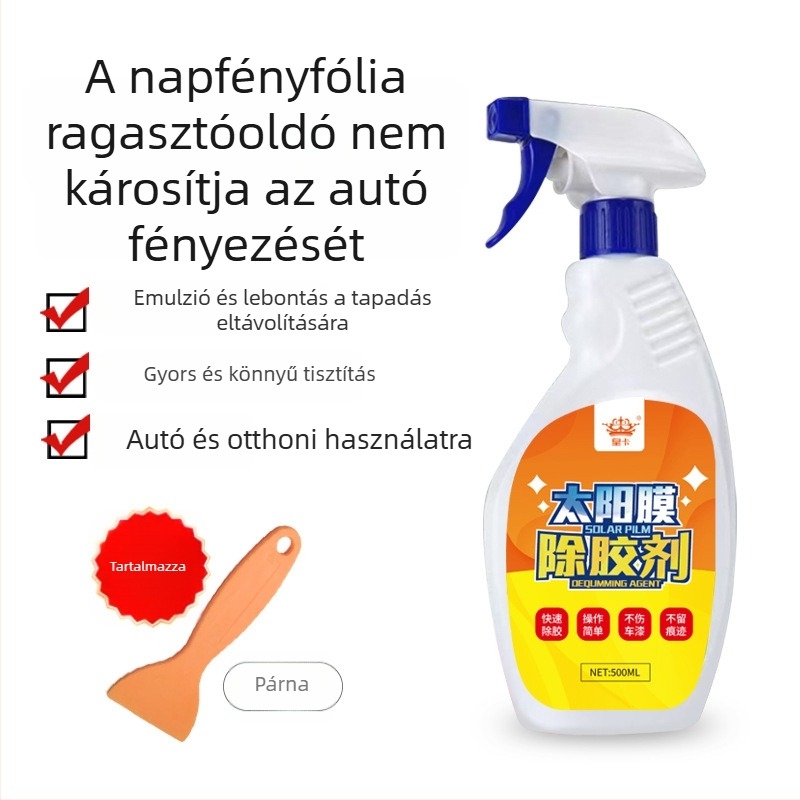 Autóbevonó fólia ragasztóoldó – eltávolítja a ragasztómaradványokat dupla oldalú ragasztóból és matricákból; Shield King, folyékony, pH 7, fő összetevők: ragasztóoldó