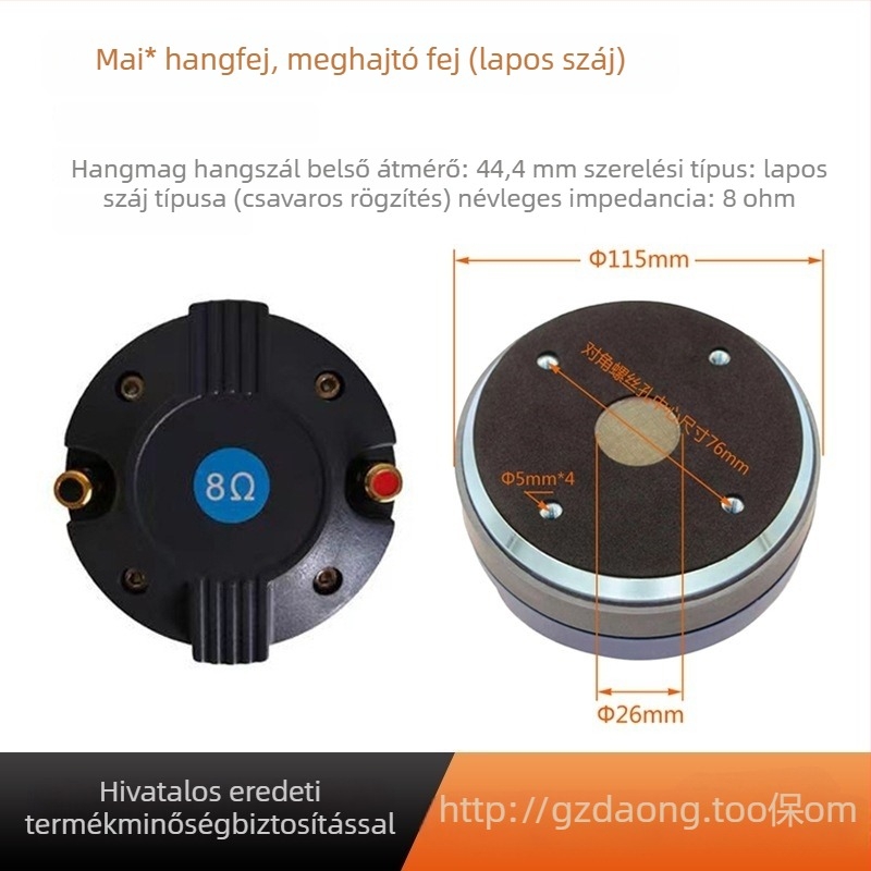 Tweeter-vezető: horn 34/44 mag, sík nyílású tweeter, színpadi hangfal