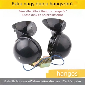 DL35 járműkürt, 12V/24V, 105–115 dB, 55 Ω, 15 A, Magas–mély hang