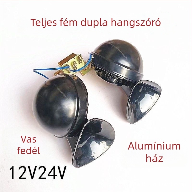 DL35 járműkürt, 12V/24V, 105–115 dB, 55 Ω, 15 A, Magas–mély hang