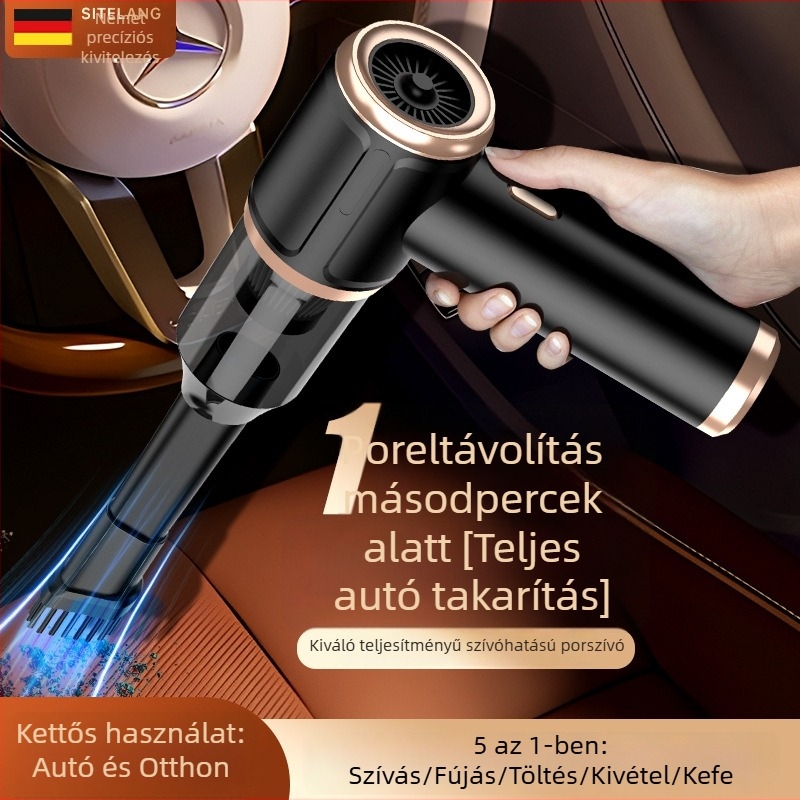 Vezeték nélküli autós porszívó, kézi, mini, erős szívóerő, autóba és otthonra