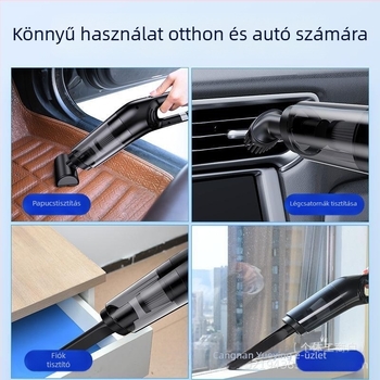Nedves és száraz autóporszívó, kézi, 11000 Pa szívás, 120 W, 7.4 V, újratölthető