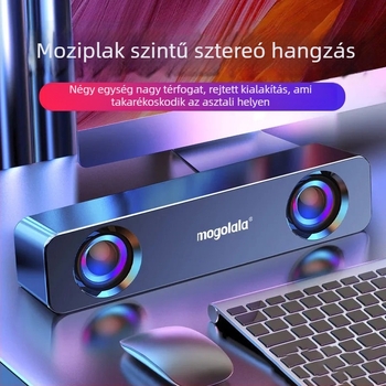 Számítógép hangszórók 2.1 csatornás, USB táplálás, 3,5 mm bemenet, 5W kimenet, frekvenciatartomány 100Hz-20kHz