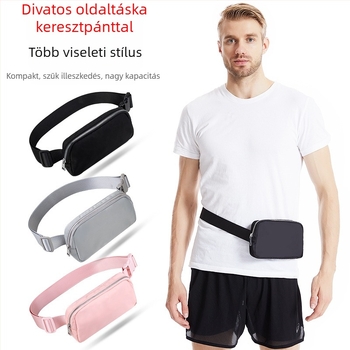Női deréktáska – street style, nylon, cipzár, belső zseb, mindennapi használat