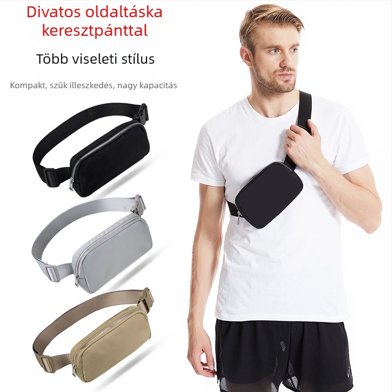 Női deréktáska – street style, nylon, cipzár, belső zseb, mindennapi használat