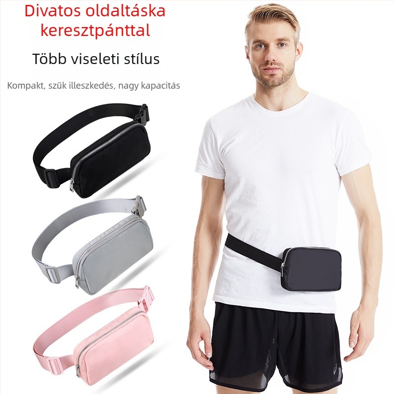 Női deréktáska – street style, nylon, cipzár, belső zseb, mindennapi használat