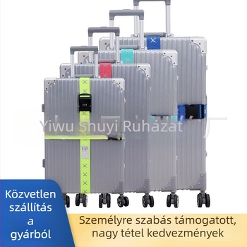 Keresztezett poggyászhevederek, repülőgép-stílus, csíkos mintázat; nejlon, vízálló, ultrakönnyű