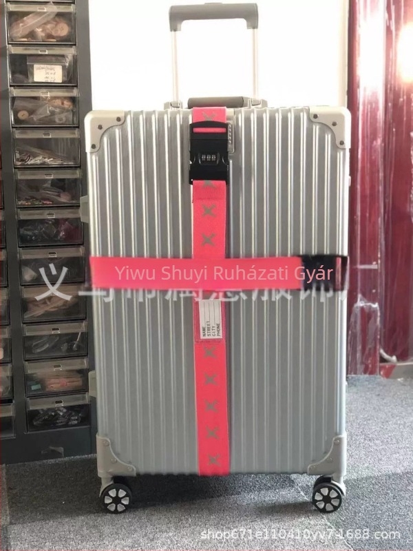 Keresztezett poggyászhevederek, repülőgép-stílus, csíkos mintázat; nejlon, vízálló, ultrakönnyű