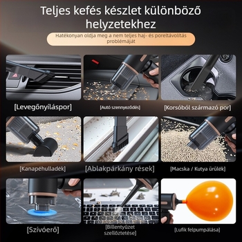 Kézi porszívó autóhoz és otthonhoz integrált fúvó- és szívó funkcióval, 120W, 4000Pa, újratölthető, vezeték nélküli