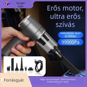 Vezeték nélküli autó porszívó – kompakt, újratölthető, 6,4 V, 60 W, szívóerő 5500 Pa