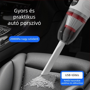 Kézi vezeték nélküli porszívó, USB töltés, 120W, 2‑az‑1‑ben tisztító és szívófej, beépített 1600mAh akkumulátor