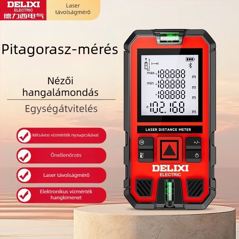 Delixi lézeres távolságmérő – kézi infravörös távolságmérő digitális kijelzővel