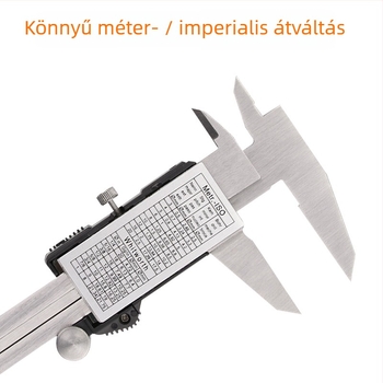 Digitális tolómérő mélységmérő rúddal, 4Cr13 rozsdamentes acél, digitális kijelző