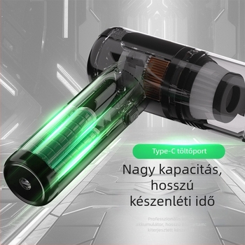 Kézi autóporszívó, vezeték nélküli, újratölthető, 11.1V, 100W, 20000Pa