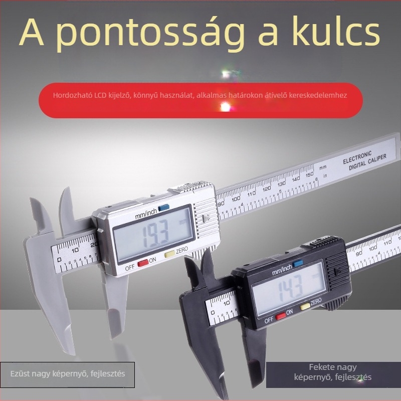 Digitális tolómérő, teljesen műanyag kivitel, elektronikus kijelző, ékszerek és DIY használatra