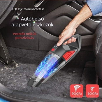 Kézi autóporszívó száraz–nedves használatra, 120 W, beépített 2500–3000 mAh akkumulátor, szívóerő 10–15 kPa