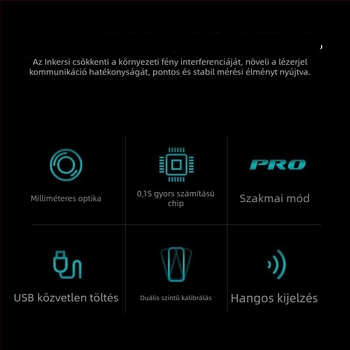 Lézeres távolságmérő, kézi, infravörös mérés, magas pontosságú helyiségméréshez