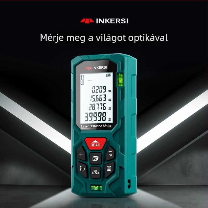 Lézeres távolságmérő, kézi, infravörös mérés, magas pontosságú helyiségméréshez