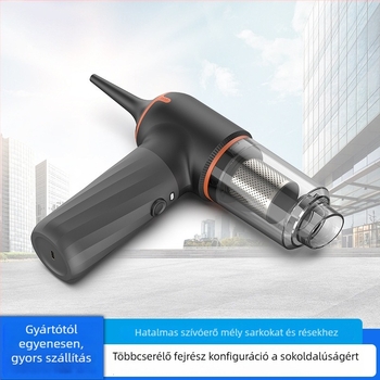 Kézi autós porszívó vezeték nélküli töltéssel, 6000 Pa szívás, 60 W, 7,4 V, 4000 mAh akkumulátor