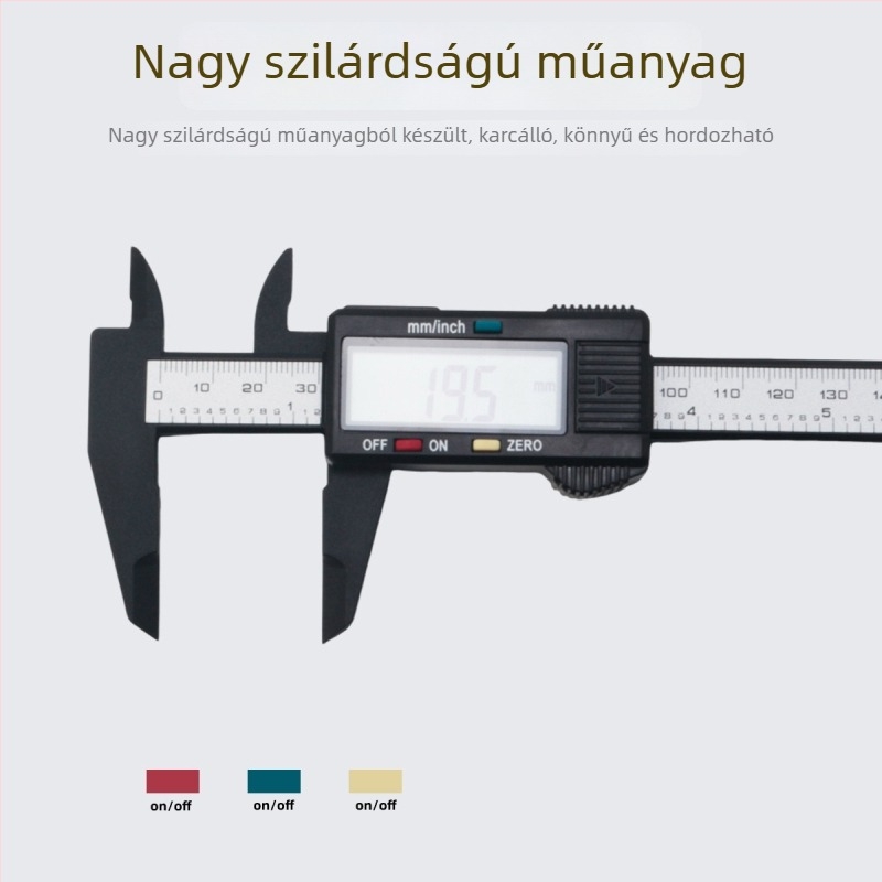 Elektronikus digitális tolómérő ékszerekhez és jadekőhöz, műanyag vernier tolómérő, nagy precizitású mérőeszköz