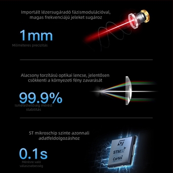 Lézeres távolságmérő KS-710006 beltéri használatra, 30 m-ig, Kingsdun