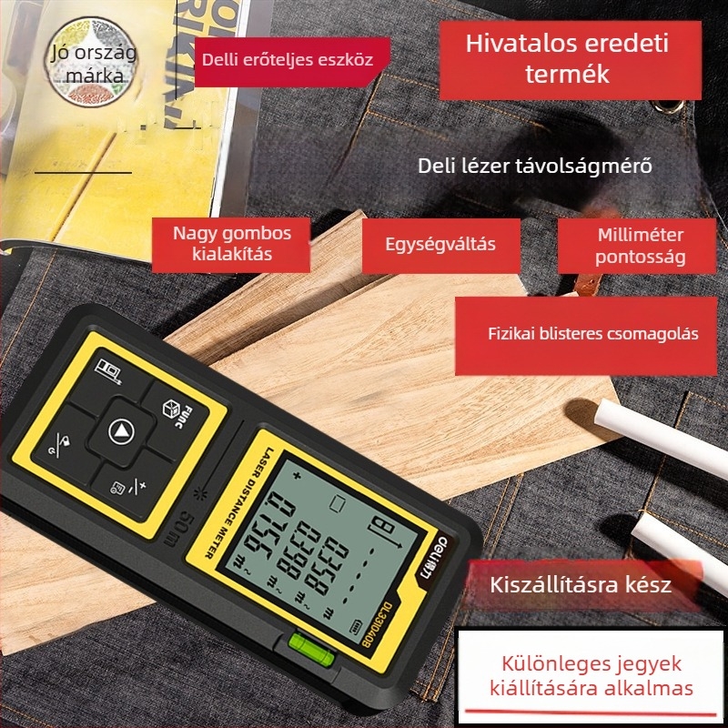 Deli kézben tartható infravörös lézeres távolságmérő DL331040B, 40/100 m tartomány, lézeres távolságmérő