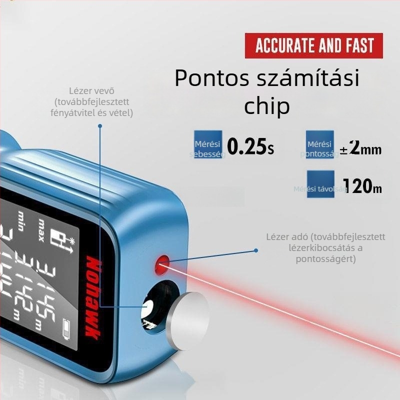 Kézi lézeres távolságmérő Bluetooth-kapcsolattal, infravörös mérés — hordozható elektronikus vonalzó