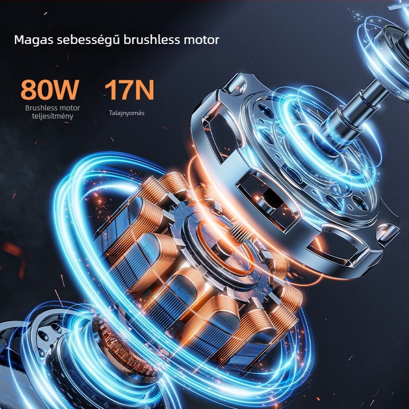 Deli kézi autóiporszívó — 80W, 7.4V, 11000Pa, vezeték nélküli, újratölthető, mindent egyben