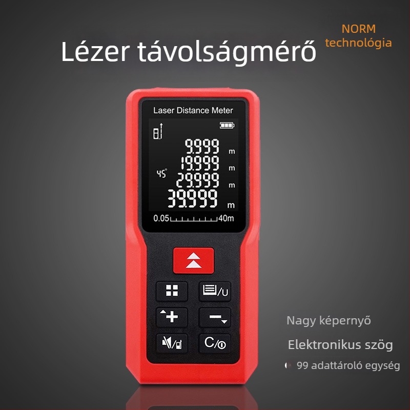 Nomi ME Series kézi lézeres távolságmérő infravörös méréssel, beltéri és kültéri használatra — ME40/ME60/ME80/ME100 modell