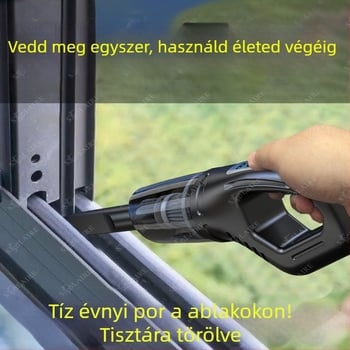 Kábel nélküli autó- és otthoni porszívó, 20000 Pa szívóerő, 300 W, 60+ perc üzemidő, újratölthető