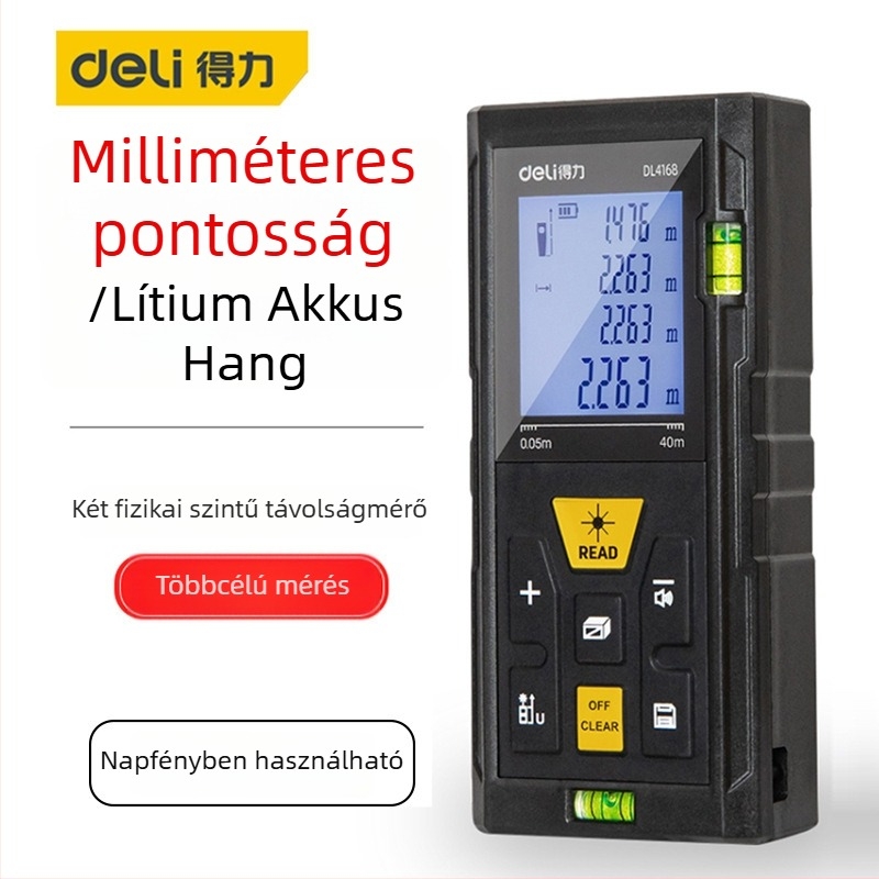 Deli lézer távolságmérő, 50–120 m, kézi, infravörös, nagy pontosságú elektronikus vonalzó