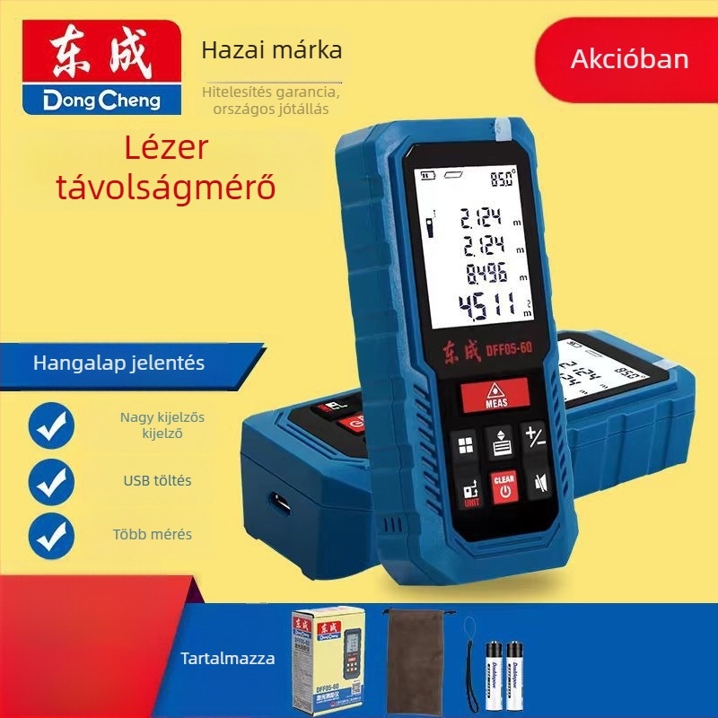 Lézeres távolságmérő 40/60/80 m, infravörös mérés, magas pontosságú elektronikus mérőeszköz helyiségek méréséhez