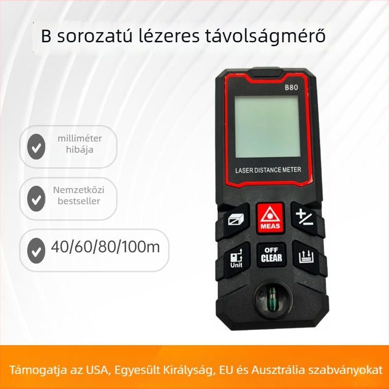 Kézi lézeres távolságmérő, hordozható elektronikus mérőeszköz, Rangefinder sorozat, lézer típus, mérési tartomány 25–70