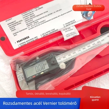 Ipari osztályú rozsdamentes acél digitális tolómérő vernierrel, digitális kijelzővel