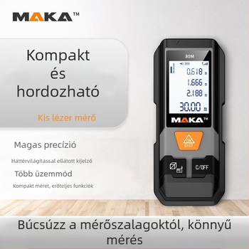 MK202 lézeres távolságmérő (20/30/40 m, pontosság ±2, hordozható, terület- és távolságmérés)