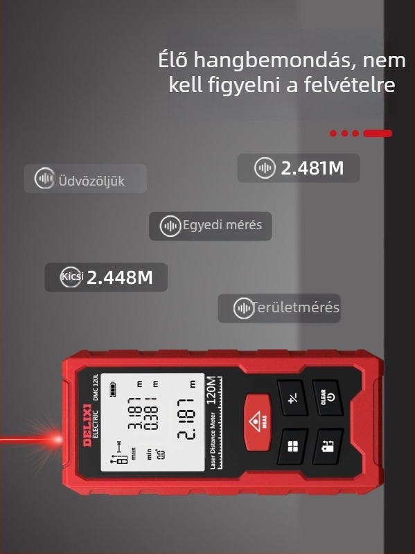 Delixi lézeres távolságmérő — kézi infravörös mérőeszköz, digitális mérőeszköz helyiségek méréséhez