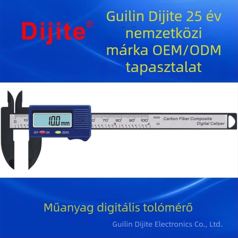 Dijite digitális tolómérő, 0-100 mm, műanyag