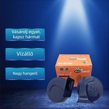 Autóklaxon, kettős tónusú, modell: kis négyszögletes bemenet, 12V, 80W, 8Ω, 110dB