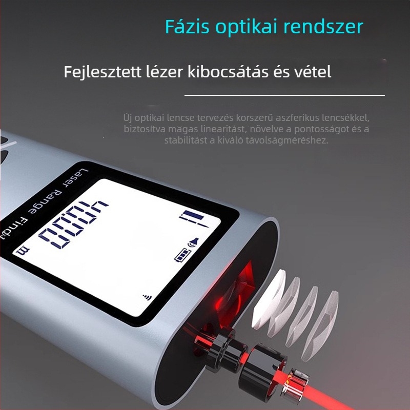 Lézeres távolságmérő, kézi, infravörös mérőeszköz, magas precizitás, hatótáv 40 m
