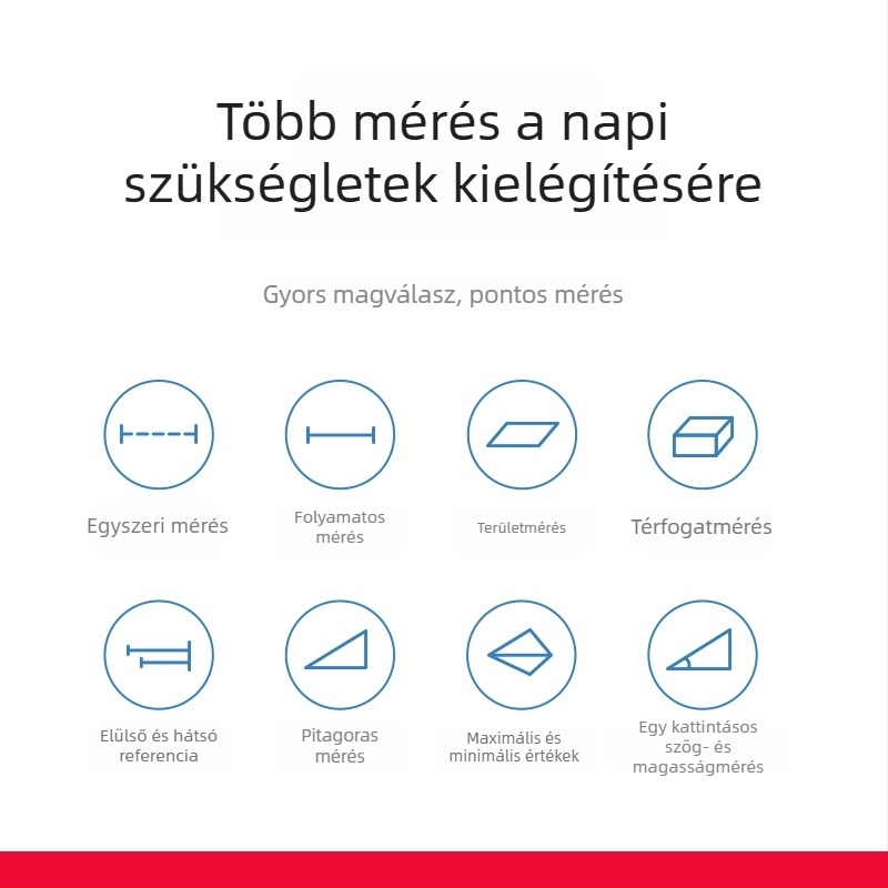 Lézeres távolságmérő infravörös mérőeszközzel, elektronikus vonalzó, nagy pontosságú lézeres mérő