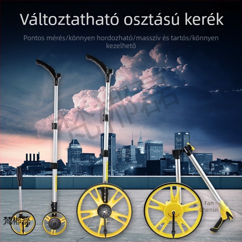 Kopásálló mechanikus távolságmérő kerék, elektronikus kerék eszköz, kézben nyomható gördítő mérőeszköz útvonalak méréséhez
