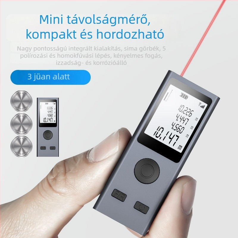 Kézi lézeres távolságmérő infravörös méréssel, digitális vonalzó, pontos helyiségek mérése, kompakt