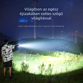 P900 újratölthető zseblámpa, ultra fényes kültéri zoom LED, 100W, Power Bank funkció