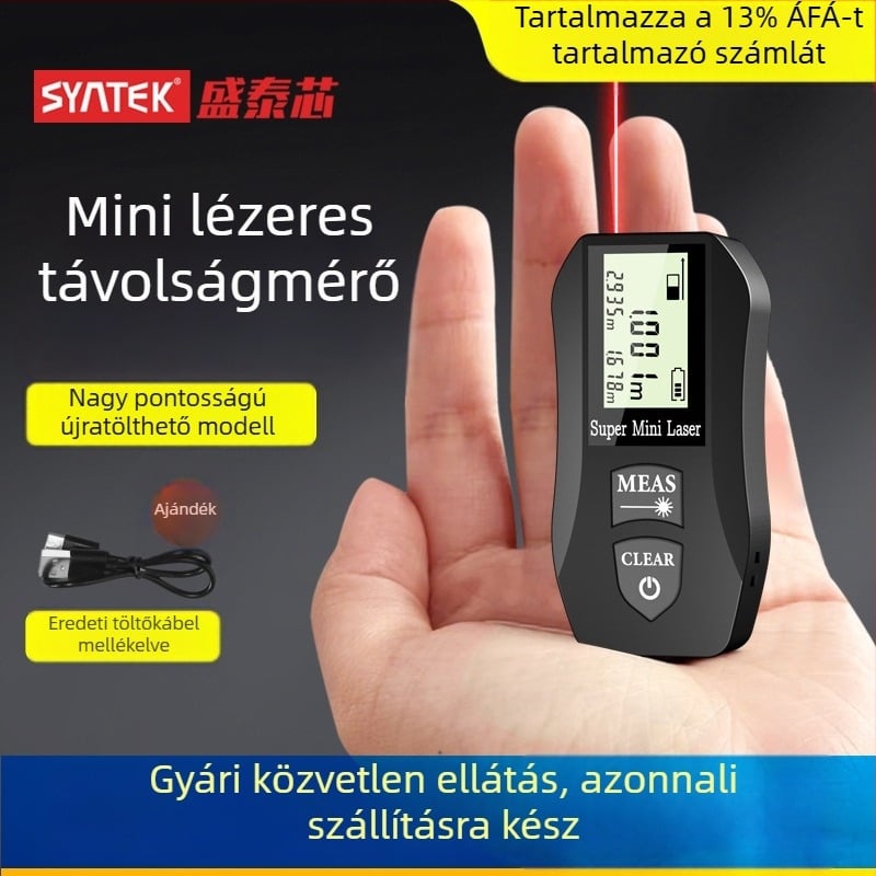 Syntek Mini Lézer Távolságmérő, Elektronikus Vonalzó, Infravörös Mérőeszköz, Kézben Tartva, Magas Pontosság