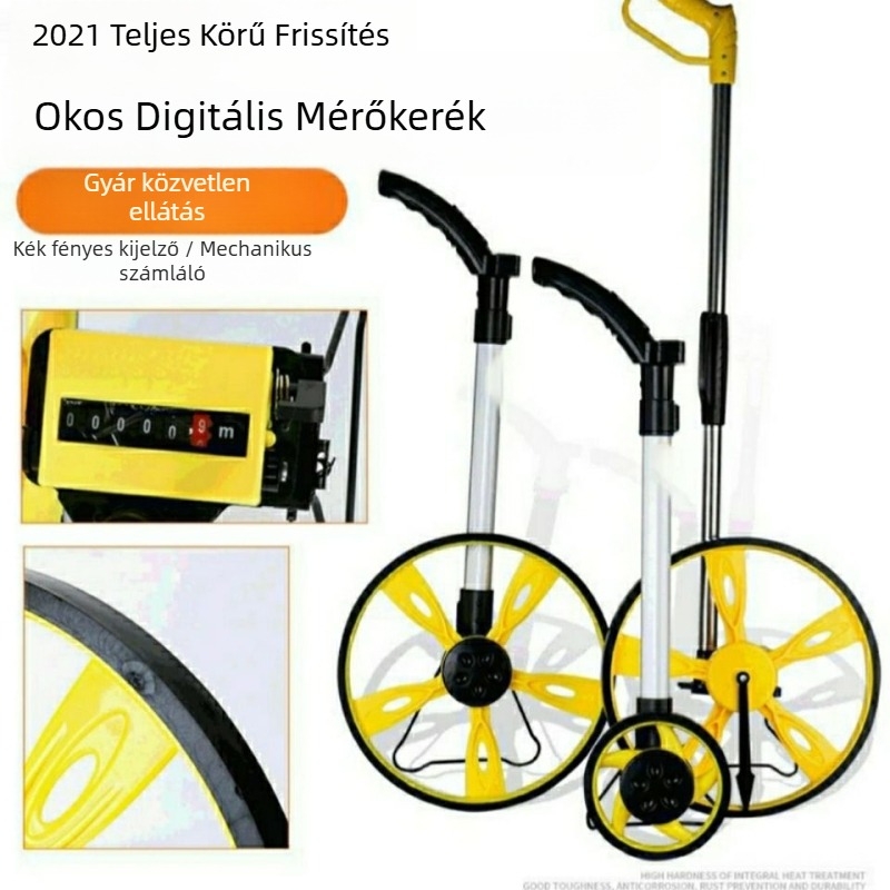 Unique Kézzel Hajtható Távolságmérő Görgő Mechanikus és Digitális Kijelzővel