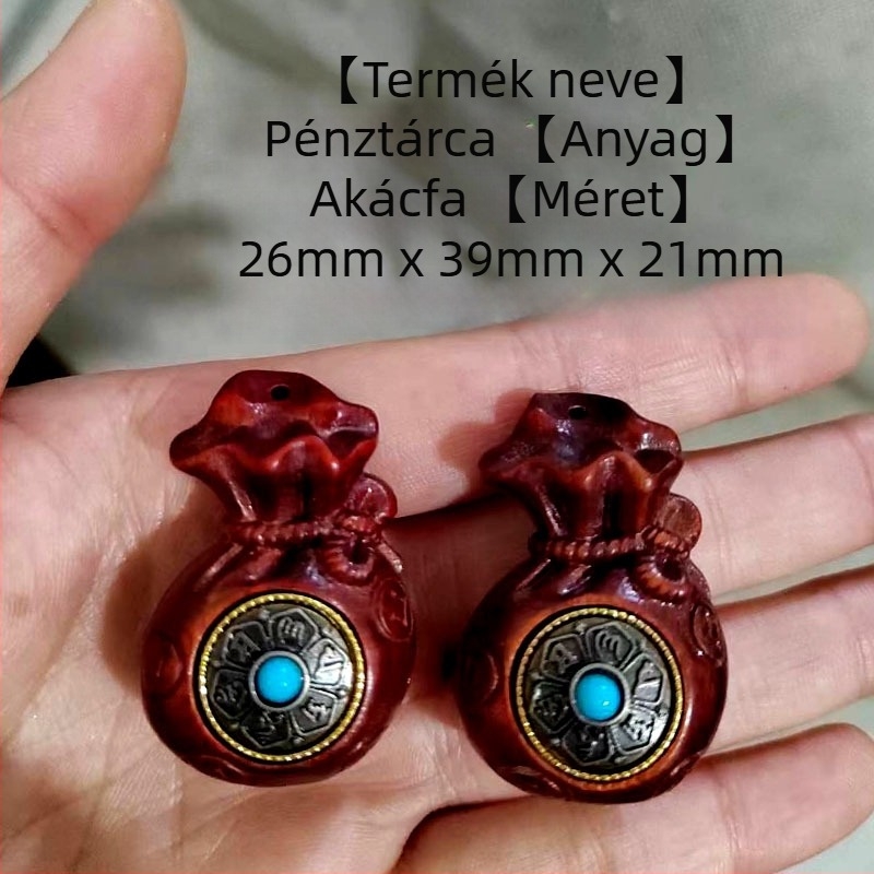 Medál rózsafa és szantálfa anyagból, DIY kiegészítő, forgó hat karakteres felirat, autóba akasztható és kulcstartó
